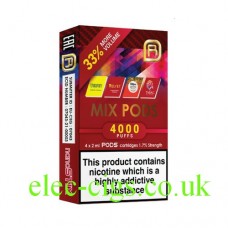 Image shows Mix Pods Black 4000 Puff Pod Pack by NanoSTIX