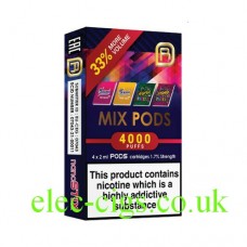 Image shows Mix Pods Red 4000 Puff Pod Pack by NanoSTIX