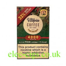 Image shows Utopia Coffee Best Choice 4000 Puff Pod Pack by NanoSTIX