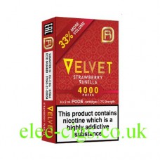 Image shows Velvet Strawberry Vanilla 4000 Puff Pod Pack by NanoSTIX
