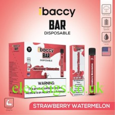 Image shows Strawberry Watermelon 600 Puff Disposable Bar from iBaccy