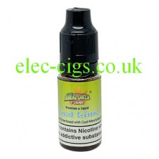 image shows a bottle of Amazonia 10ML Sub-Ohm E-Liquid Iced Lime