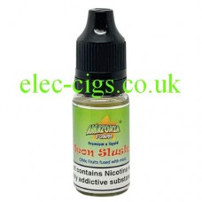 image shows a bottle of Amazonia 10ML Sub-Ohm E-Liquid Neon Slush