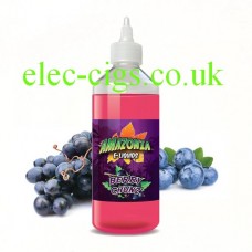 image shows a large bottle of Amazonia 500 ML E-Liquid Berry Chunz