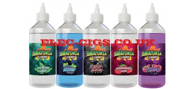 Image shows some of the Amazonia 500 ML E-Liquids Range