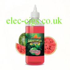 image shows a large bottle of Amazonia 500 ML E-Liquid Watermelon Surprise