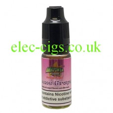 image shows a bottle of Amazonia 10ML Sub-Ohm E-Liquid Breeze Grape