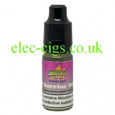 Image shows a bottle of Amazonia 10ML Sub-Ohm E-Liquid Mixed Berry Menthol