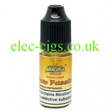 Image shows a bottle of Amazonia 10ML Sub-Ohm E-Liquid Pom Passion