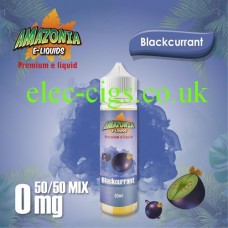 image shown on matching background, Blackcurrant 50ML E-Liquid with a 50-50 Mix by Amazonia