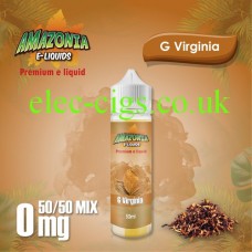 image shown on matching background, G Virginia 50ML E-Liquid with a 50-50 Mix by Amazonia