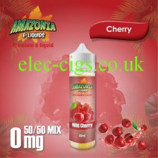 image shown on matching background, Wild Cherry 50ML E-Liquid with a 50-50 Mix by Amazonia