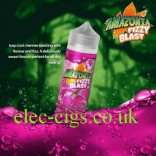 image shows a bottle of Amazonia Fizzy Blast E-Liquid Cherry