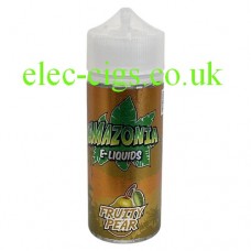 image shows a bottle of Amazonia Fizzy Blast E-Liquid Fruity Pear
