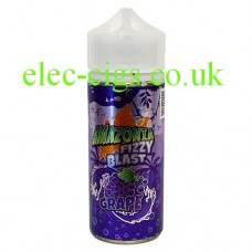 image shows a bottle of Amazonia Fizzy Blast E-Liquid Grape