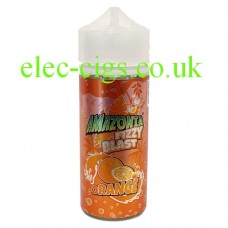 image shows a bottle of Amazonia Fizzy Blast E-Liquid Orange 