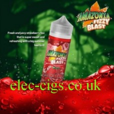 image shows a bottle of Amazonia Fizzy Blast E-Liquid Strawberry