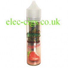 on a white background we see a single bottle containing Amazonia Premium 50 ML E-Liquid Strawberry