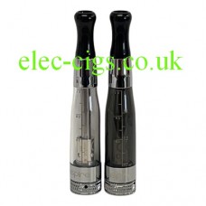 showing the clear and the black colours of the Aspire BVC Clearomizer 1.8 ohm (3.0-5.0V)