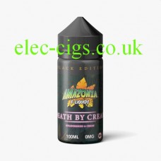 image shows a bottle of Black Edition Death by Cream 100 ML E-Liquid by Amazonia