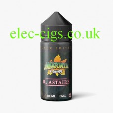image shows a bottle of Black Edition Red Astaire 100 ML E-Liquid by Amazonia