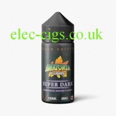 image shows a bottle of Black Edition Super Dark 100 ML E-Liquid by Amazonia
