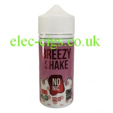 image shows a white plastic bottle with a green label containing Breezy Shake 80 ML E-Liquid Milkshake Range by Black Mvrket