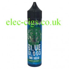 image shows a bottle of Grape Menthol 50-50 (VG/PG) E-Liquid 50 ML by Blue Blood
