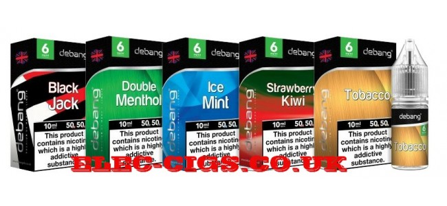 image shows several of the Debang Premium UK Made E-Liquids