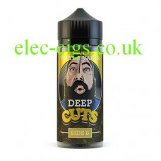 Image of yellow/black labelled bottle with a bearded man's face on it containing Deep Cuts Side B 100ML E-Liquid by Vinyl and Vapour 