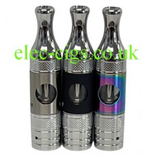 This shows the 3 available colours of the Aspire BVC ET-S Atomiser