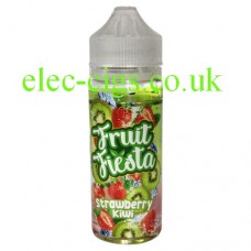 Image shows a bottle of Strawberry Kiwi 100 ML E-liquid by Fruit Fiesta