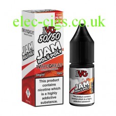 image shows a box and bottle of IVG Jam Rolypoly 10 ML E-Liquid