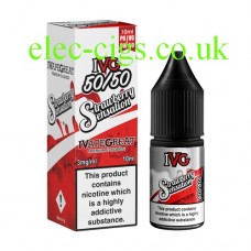 image shows a box and bottle of IVG Strawberry Sensation 10 ML E-Liquid