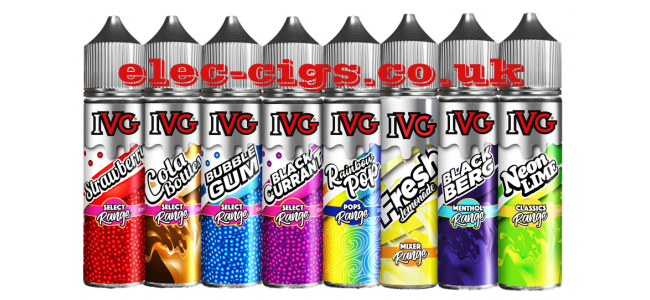 Image of several of the flavours in the IVG 50 ML E-Liquids 70-30 (VG/PG