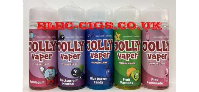 Showing just a few of the wonderful flavours in the Jolly Vaper 100 ML E-Liquids 60-40 (VG/PG) Range