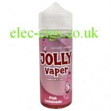 Image is of a bottle containing the Pink Lemonade 100 ML E-Liquid from Jolly Vaper