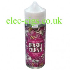 Image is of a bottle of Jersey Cream Raspberry Ripple 100 ML E-Liquid