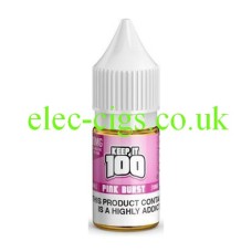 Image shows a single bottle of Keep It 100 Nicotine Salt Pink Burst