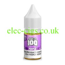Image shows a single bottle of Keep It 100 Nicotine Salt Purple