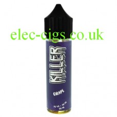 image shows a bottle of Grape 50 ML E-Liquid by Killer