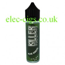 image shows a bottle of Pear Drops 50 ML E-Liquid by Killer