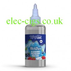 image shows a bottle of Blue Raspberry Menthol 500 ML E-Liquid by Kingston