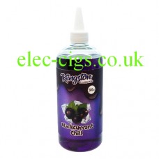 Image shows the large bottle of Blackcurrant Chill 500 ML E-Liquid by Kingston on a white background