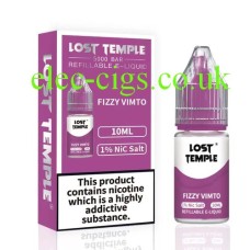 Lost Temple 10ML Nicotine Salt Vape E-Liquid Fizzy Vimto