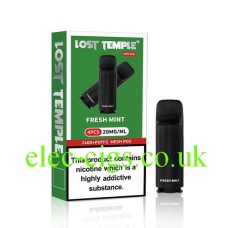 Image shows Fresh Mint Four Pod Pack for the Lost Temple Vape Pen 