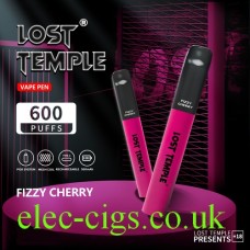 Image shows two Lost Temple Vape Pen Pod System Fizzy Cherry