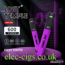 Image shows two Lost Temple Vape Pen Pod System Fizzy Vimto 