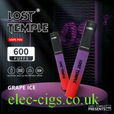 Image shows two Lost Temple Vape Pen Pod System Grape Ice