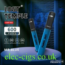 Image shows two Lost Temple Vape Pen Pod System Mr Blue